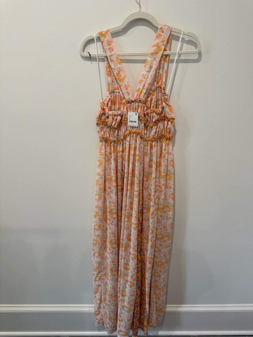 Free People Floral Maxi Dress in Peach and Orange - Picture 2 of 2